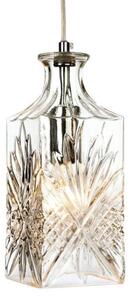 Firstlight 3447CH Decanter One Light Rectangular Ceiling Pendant Light In Chrome With Clear Glass