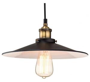 Firstlight 3471BK Empire One Light Ceiling Pendant Light In Black With Antique Brass