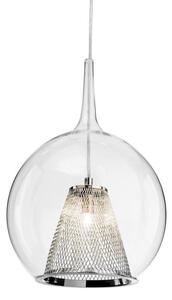 Firstlight 4929CH Arlo One Light Round Ceiling Pendant Light In Chrome With Clear Glass