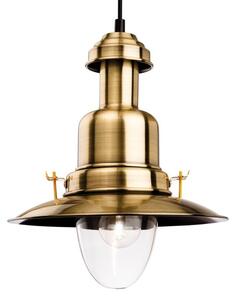 Firstlight 4874AB Classic Fisherman Pendant Ceiling Light In Antique Brass With Clear Glass