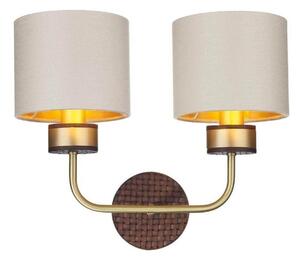 David Hunt Lighting HUN0940 Hunter 2 Light Wall Light In Butter Brass With Shades