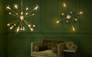 David Hunt Lighting COS0840H Cosmos 8 Light Horizontal Pendant In Butter Brass