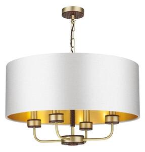 David Hunt Lighting HUN0440 Hunter 4 Light Pendant In Butter Brass With Shade