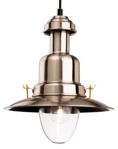 Firstlight 4874BS Classic Fisherman Pendant Ceiling Light In Brushed Steel With Clear Glass