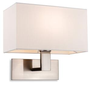 Firstlight 4939BS Raffles One Light Wall Light In Brushed Steel With Cream Shade