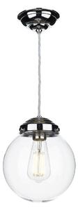 David Hunt Lighting FAI0150 Fairfax 1 Light Ceiling Pendant In Polished Chrome With Clear Glass Shade