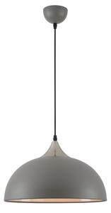Tetbury 1 Light Ceiling Pendant In Sand Grey, Satin Nickel And White