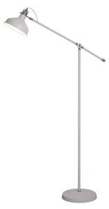 Ryde 1 Light Adjustable Floor Light In Sand White, Satin Nickel And White