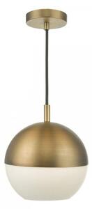 AND0142 Andre 1 Light Ceiling Pendant Light In Aged Brass With Opal Glass