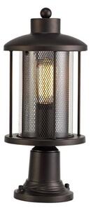 Purton 1 Light Exterior Pedestal Light In Antique Bronze And Clear Glass
