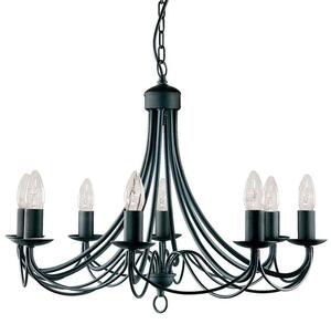 Searchlight 6348-8BK Maypole 8 Light Black Ceiling Pendant