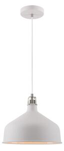 Ryde 1 Light Medium Ceiling Pendant In Sand White, Satin Nickel And White - Dia: 300mm