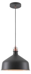 Ryde 1 Light Medium Ceiling Pendant In Sand Black, Copper And White - Dia: 300mm
