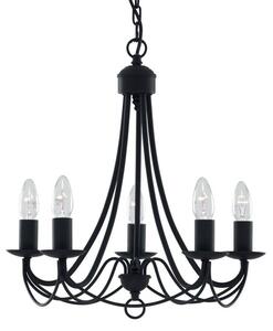 Searchlight 6345-5BK Maypole 5 Light Black Ceiling Pendant