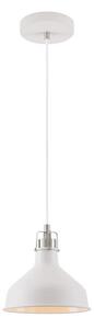 Ryde 1 Light Small Ceiling Pendant In Sand White, Satin Nickel And White - Dia: 190mm
