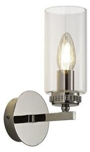 Benz 1 Light Wall Light In Polished Nickel With Clear Glass