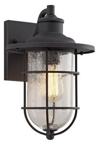 Haworth 1 Light Exterior Wall Light In Black And Gold With Clear Glass