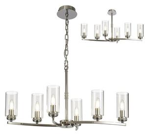 Benz 6 Light Semi Flush Ceiling Light In Polished Nickel With Clear Glass