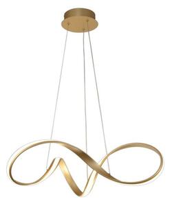 Ashton Medium LED Ceiling Pendant In Sand Gold And Opal White - Length: 760mm