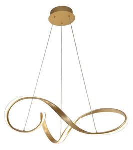 Ashton Large LED Ceiling Pendant In Sand Gold And Opal White - Length: 960mm