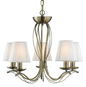 Searchlight 9825-5AB Andretti Antique Brass 5 Light Pendant Ceiling Light