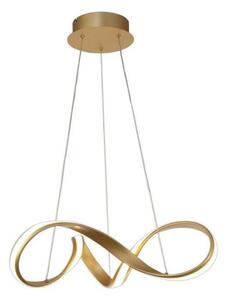 Ashton Small LED Ceiling Pendant In Sand Gold And Opal White - Length: 600mm