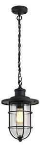 Haworth 1 Light Exterior Ceiling Pendant In Black And Gold With Clear Glass