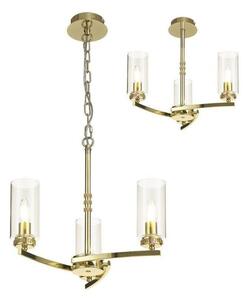 Benz 3 Light Semi Flush Ceiling Light In Polished Gold With Clear Glass