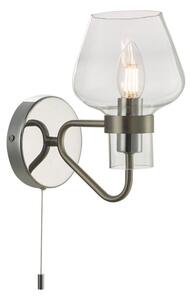 Dar KET0746 Keta 1 Light Wall Light In Satin Chrome