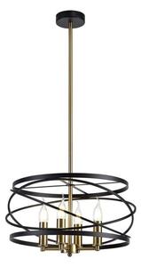 Orbit 4 Light Ceiling Pendant In Black And Satin Gold