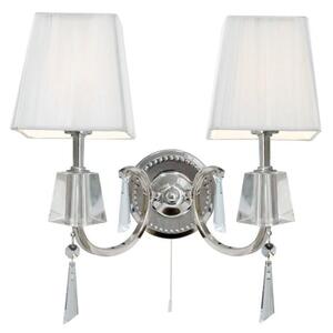 Searchlight 6882-2CC Portico Double Chrome And Crystal Wall Light