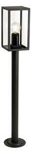 Box 1 Light Exterior Tall Post Light In Graphite Black - Height: 780mm