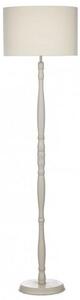 DUN4933 Dunlop Floor Light With Putty Finish And Cream Linen Shade