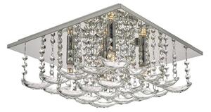 Dar ORE5450 Orella 5 Light Flush Ceiling Light In Polished Chrome With Crystals