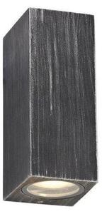 Poole 2 Light Rectangular Outdoor Wall Light In Black And Silver