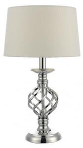 IFF4150 Iffley Small Touch Table Lamp In Polished Chrome With Ivory Silk Shade - H: 430mm