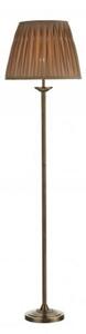 HAT4975 Hatton Floor Lamp In Antique Brass With Gold Faux Silk Shade