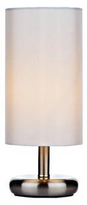 TIC4133 Tico Touch Table Lamp In Satin Chrome With Cream Shade