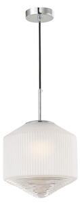 Dar NIS0108 Nisha 1 Light Ceiling Pendant In Polished Chrome And Frosted GlassGold