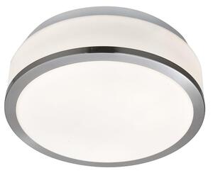 Searchlight 7039-28SS Bathroom Modern Silver Ceiling Light with Opal Glass