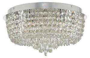 Dar EIT5008 Eitan 9 Light Flush Ceiling Light In Polished Chrome And Crystals