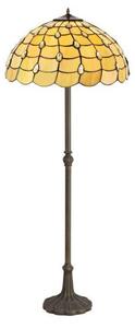 Origin 2 Light Leaf Floor Light With 500mm Beige, Clear, Black And Gold Tiffany Shade
