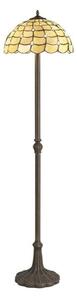 Origin 2 Light Leaf Floor Light With 400mm Beige, Clear, Black And Gold Tiffany Shade