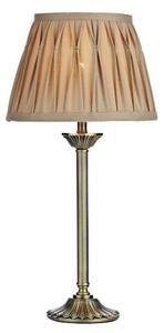 HAT4275 Hatton Table Lamp In Antique Brass With Gold Faux Silk Shade