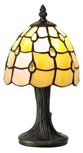 Origin 1 Light Table Lamp With 300mm Beige, Clear, Black And Gold Tiffany Shade