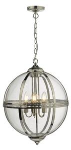 Dar VAN0538 Vanessa 5 Light Ceiling Lantern In Polished Nickel And Clear Glass