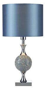 ELS4223 Elsa Table Lamp With Blue Mosaic And Chrome Finish With Blue Shade