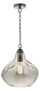 Dar ESA0110 Esarosa 1 Light Ceiling Pendant In Smoked Glass And Black Chrome