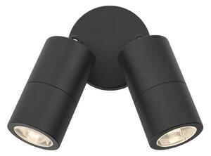 Dar ORT0922 Ortega 2 Light Outdoor Wall Light In Black