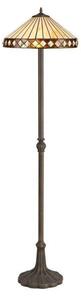 Cognac 2 Light Leaf Floor Light With 400mm Amber, Cream And Black Shade
